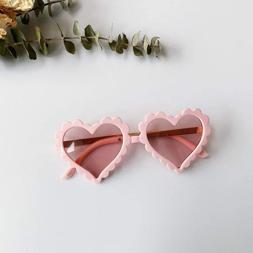 Miniatura 2 de BULINGNA Gafas de sol con forma de corazón anti-UV, para niños, para fiestas, fotografía, al aire libre, playa, 1-8T