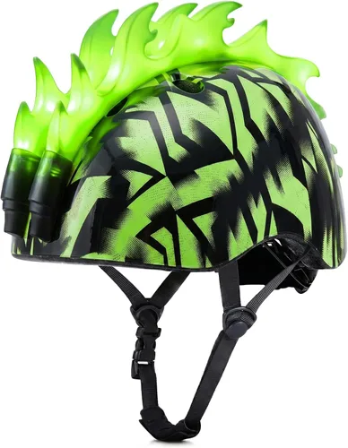 Miniatura 13 de Casco de bicicleta para niños pequeños con luces LED, casco para niños varones de 3 a 8 años, cascos de bicicleta ajustables para niños pequeños Azul