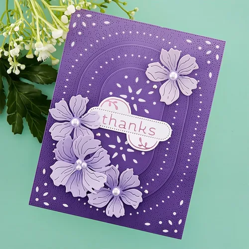 Miniatura 3 de Troqueles de metal ovalados de arco y flores para hacer tarjetas, plantillas de corte para álbumes de recortes, álbum de fotos, plantilla de 01