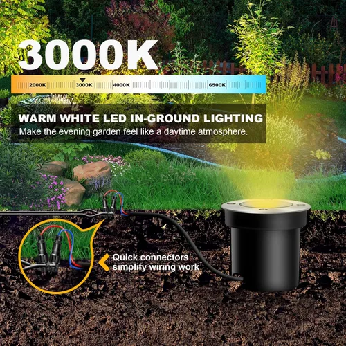 Miniatura 4 de Paquete de 4 luces LED de bajo voltaje de 3 W y 12 V, luz LED de paisaje impermeable IP67 luces de camino para exteriores, focos de árboles