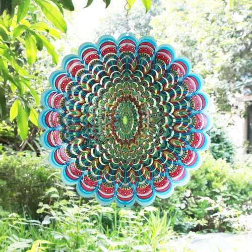 Miniatura 10 de Spring Song Árbol de la vida 3D Kinetic Wind Spinner para patio y jardín, de acero inoxidable, para interiores y exteriores, decoración colgante