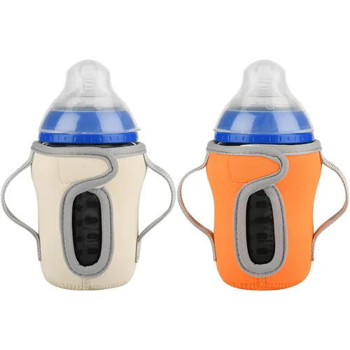 Miniatura 9 de Beautyflier Glass Baby Bottle Sleeve Covers for 9oz Nature Baby Bottles with Dual Handle, 3.8mm Thicken Heat and Cold Retention Baby Bottle Sleeve
