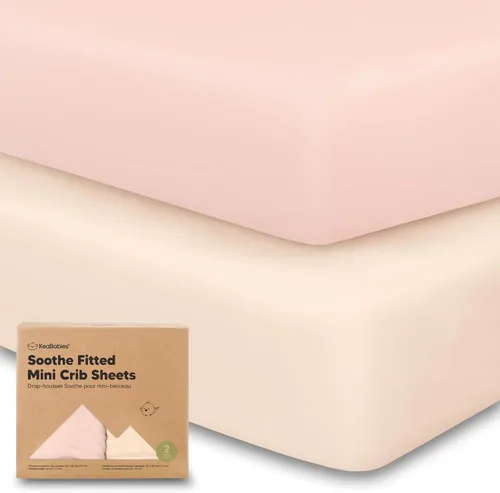 Miniatura 13 de 2 paquetes de sábanas ajustadas para mini cuna - 38x26 sábanas Pack N Play para colchón Pack and Play, algodón orgánico, ropa de cama transpirable