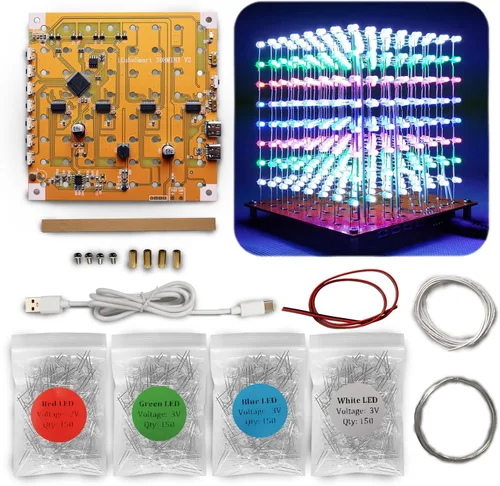 Miniatura 12 de Mini 3D Led Cube DIY Kit de Electrónica Kit de Proyecto de Soldadura (3D16MINI-ALLBLUE-KIT)