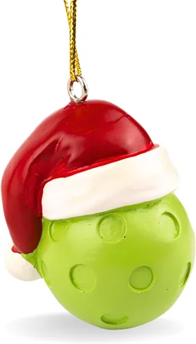 Miniatura 8 de Needzo Adorno de Navidad de Pickleball, decoración festiva para árbol de vacaciones, regalo para amantes de las bolas de pepinillo, 2.5 pulgadas