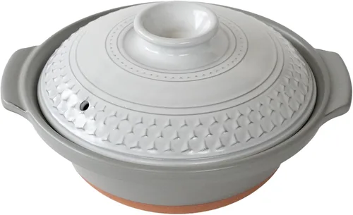 Miniatura 16 de Banko Ware 32781 Clear AKARI Earthenware Pot No. 8 for 2-3 People, M, 59.1 fl oz (1,500 ml), Microwave Oven, Direct Fire, Brown, Made in Japan