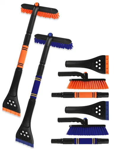 Miniatura 13 de Raspadores de hielo extensibles de 34 pulgadas para parabrisas de automóvil, cepillo de nieve 2 en 1 para automóvil, raspador de nieve