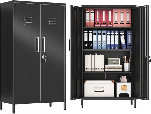 Miniatura 16 de GAIOUS Armario de almacenamiento de armario de metal de 24 pulgadas de alto con 1 puerta, gabinete de almacenamiento de archivos bloqueado con 1