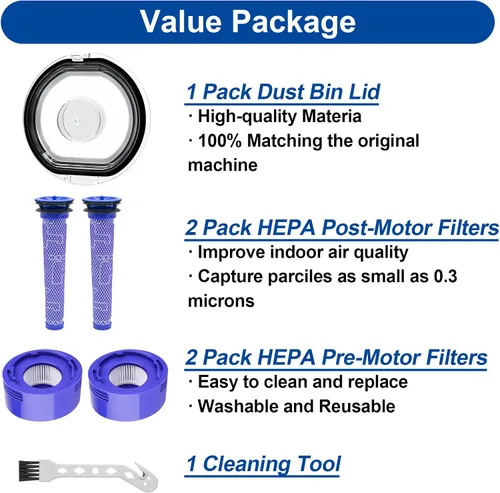Miniatura 7 de ilovelife Tapa de contenedor de polvo, 2 postes y 2 prefiltros de repuesto para Dyson V7 V8 Animal Absolute Motorhead aspiradora inalámbrica