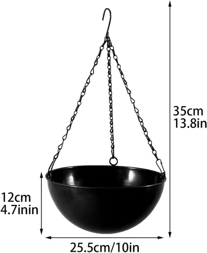 Miniatura 5 de Cestas colgantes de metal para plantas, macetas de jardín, macetas de jardín, cesta colgante para plantas, macetas colgantes para plantas