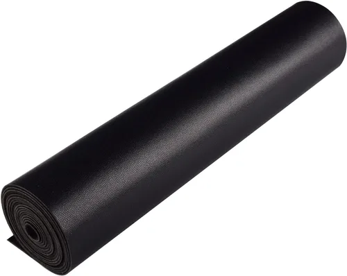 Miniatura 3 de HGUAN Rollo de hojas de piel sintética color liso negro de 12 x 53 pulgadas, muy adecuado para hacer manualidades, aretes de cuero, lazos, costura