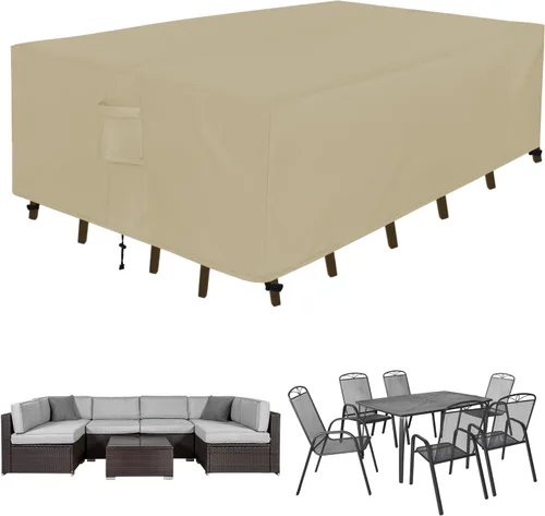 Miniatura 11 de Easy-Going Funda rectangular para muebles de patio, impermeable, para mesa de comedor y silla, anti-UV, juego de fundas de sofá seccional exterior