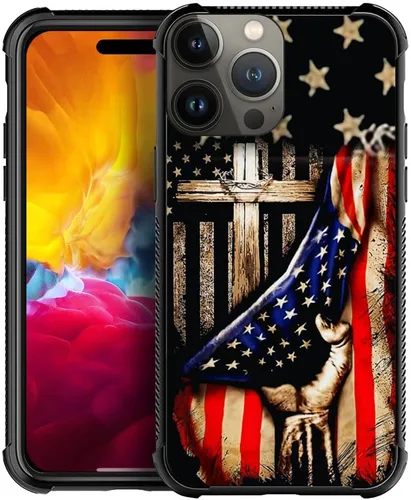 Miniatura 9 de DAIZAG Compatible con iPhone 13 Funda, Protección Total a Prueba de Golpes Antiarañazos Cubierta de TPU, Fundas para Hombre Mujer-Cruz de Madera