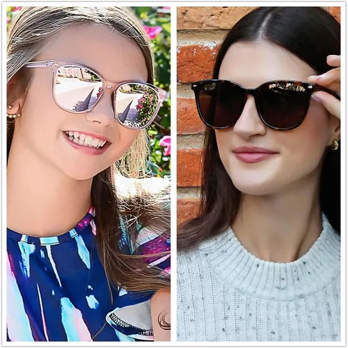 Miniatura 32 de FIMILU Paquete de 2 lentes de sol polarizados para mujer, lentes de protección UV400, montura grande, lentes de moda, elegantes