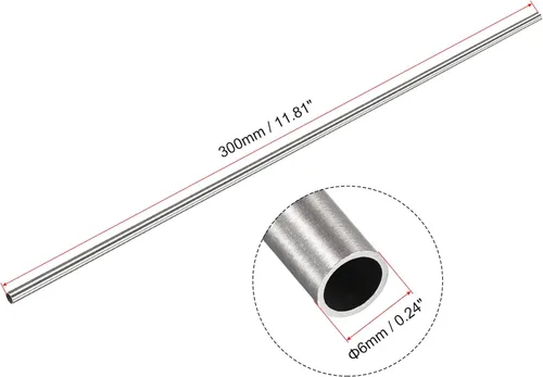 Miniatura 2 de uxcell Tubo redondo de acero inoxidable 304 0.236 in OD 0.020 in espesor de pared 11.811 in longitud 3 piezas
