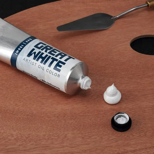 Miniatura 4 de Great White Artist Oil Color - Tubo de 5.1 fl oz, cuerpo pesado, opaco, profesional, sin amarillamiento, pintura al óleo blanca archival, paquete