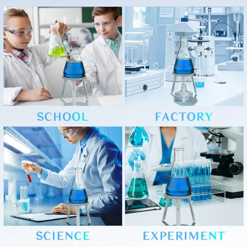 Miniatura 3 de ULTECHNOVO Soporte de trípode ajustable de aluminio para calefacción Bunsen, trípode de laboratorio de 5.5 pulgadas de altura, soporte de calor
