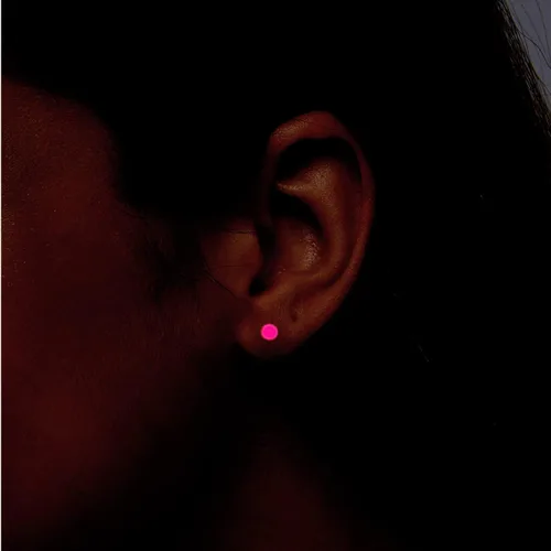 Miniatura 3 de Glow-in-the-Dark 5mm Round Stainless Steel Stud Earrings for Women, Teens & Girls Over 12 Years Old- Hypoallergenic, Flat Back Earrings, Handmade in