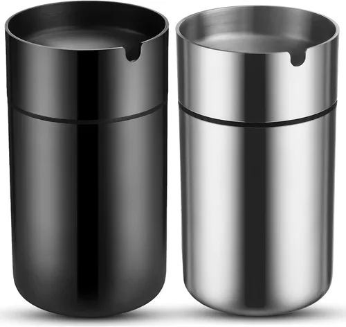 Miniatura 7 de 2 tazas de acero inoxidable para automóvil con tapa, portavasos, desmontable, resistente al viento, cubo para viajes al aire libre, oficina en casa