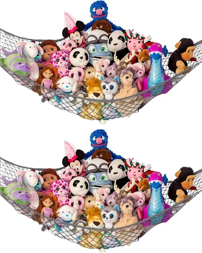 Miniatura 41 de Lilly's Love Hamaca para animales de peluche, organizador colgante de esquina, almacenamiento de juguetes, red de almacenamiento de animales