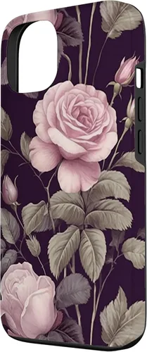 Miniatura 2 de Funda rosa botánica para iPhone 13 Floral Vintage Pattern with cute pink purple