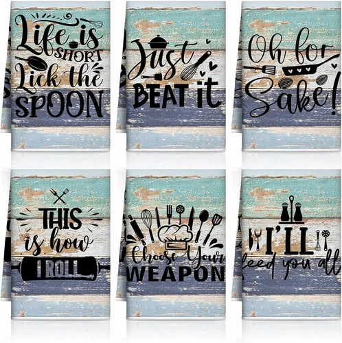 Miniatura 18 de Bencailor Juego de 6 Paños de Cocina de Plátanos Negros y Blancos Decorativos Toallas de Mano para Platos Absorbentes de Secado Rápido Toallas de Té