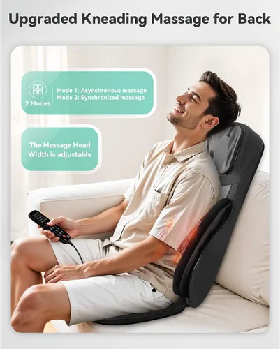 Miniatura 3 de Snailax Almohada Completa de Masaje para Silla, Masajeador de Cuello y Espalda con Calor, 4D Shiatsu Personalizable, Masaje Punto, Rodillo