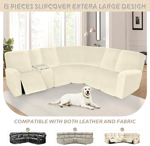 Miniatura 42 de Arfntevss Fundas de sofá seccional reclinable de terciopelo, Funda de sofá seccional de esquina para sofá reclinable, Funda elástica suave