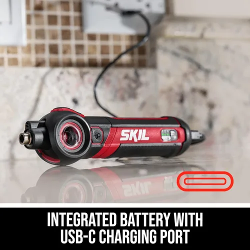 Miniatura 9 de SKIL - Destornillador recargable Twist 2.0 de 4 V con cabeza giratoria, ajuste de torque, cable de carga USB-C y juego de 2 brocas - SD5619-01