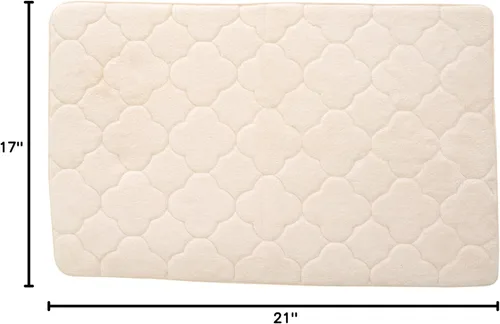 Miniatura 2 de Tapete de baño de espuma viscoelástica bordada con tecnología Water Shield, 17 x 24 pulgadas, angora