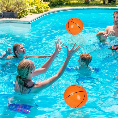 Miniatura 6 de SAYAYA 30 pelotas de playa de baloncesto, inflables de PVC de 8 pulgadas, a granel para deportes temáticos de verano, playa, piscina, juego de agua