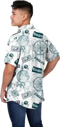 Miniatura 9 de FOCO Men's NFL Team Logo Floral Aloha Tropical Mercader Button Up Shirt