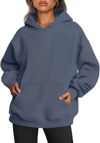 Miniatura 49 de Trendy Queen - Sudaderas extragrandes con capucha para mujer, suéteres de manga larga, sin botones, de vellón, de otoño, ropa de invierno