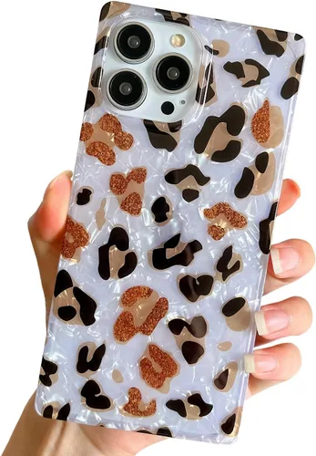 Miniatura 18 de Funda compatible con iPhone 14 Pro con borde rectangular, bonita funda protectora de lujo con pintura al óleo y flores para mujeres y niñas, funda