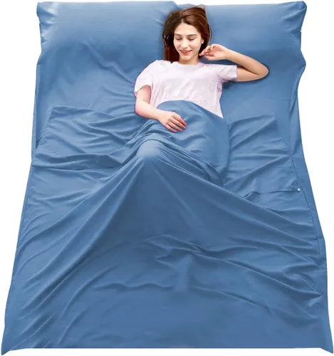 Miniatura 16 de Sleeping Bag Liner Camping Travel Home Bed Sheet Lightweight Breathable Hotel Compact Sacks