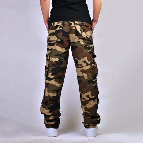 Miniatura 4 de Muscularfit Pantalones cargo de camuflaje para hombre 2023 grandes y altos, múltiples bolsillos, pantalones deportivos sueltos y rectos, pantalones