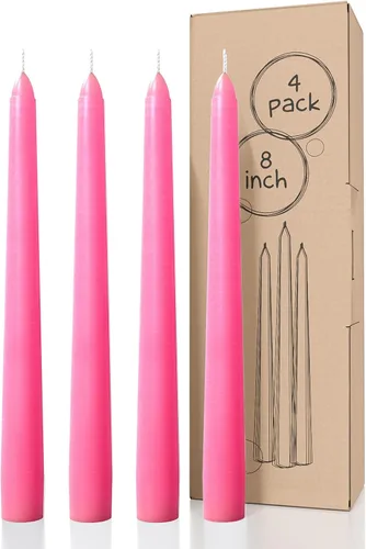 Miniatura 68 de CANDWAX Paquete de 4 velas cónicas blancas, sin goteo, de combustión lenta, sin perfume, de 12 pulgadas, ideales para mesa de comedor, candelabros