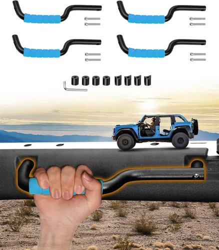 Miniatura 12 de Sunsdrew Asas de agarre para Ford Bronco 2021-2025 de 2 y 4 puertas, solo se ajustan a la barra antivuelco del asiento delantero, asas de agarre