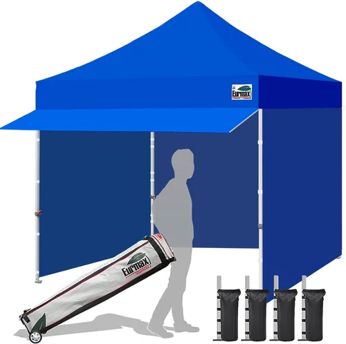 Miniatura 16 de Toldo Eurmax comercial de 3 m x 3 m, carpa para armar, toldos para fiestas en exteriores con 4 paredes laterales desmontables, con cierres, y bolsa