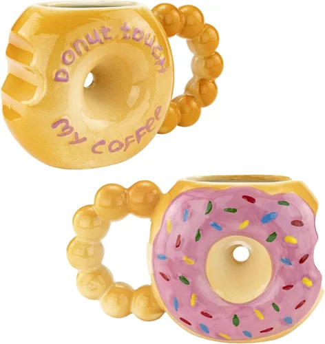 Miniatura 2 de Fairly Odd Novelties DONUT TOUCH MY COFFEE Taza Fairly Odd Novelties-12oz de Cerámica con Forma para Té Cacao, Talla Única, Marrón, FON-10288