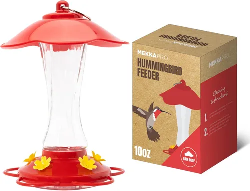 Miniatura 10 de MEKKAPRO Comedero para colibríes para exteriores hecho de vidrio, comedero para colibríes para exteriores, colgante a prueba de hormigas y abejas