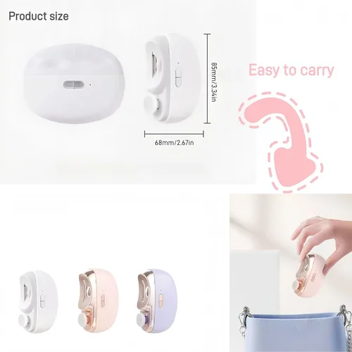 Miniatura 5 de Lima de uñas eléctrica para uñas – Recortador de uñas automático y pulidor con luz, seguro para personas mayores y niños, no para uñas gruesas