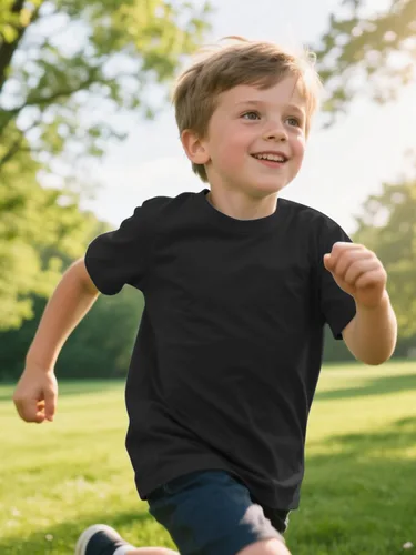 Miniatura 6 de Poroka Paquete de 5 camisetas de algodón de manga corta para niños pequeños, camisetas de tela de verano con cuello redondo para niños