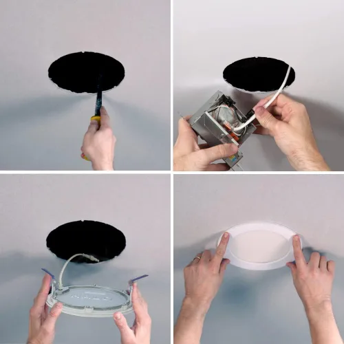 Miniatura 7 de HALO HLB - Luz empotrable LED de 4 pulgadas, sin lata fina con temperaturas de color seleccionables, atenuación de 0-10V, entrada de 120-277V