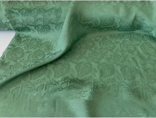 Miniatura 5 de Brocado tela jacquard entretejida Noble seda de morera satén vintage elegante rosa patrón de tela para disfraces Cheongsam Kimono 114X50cm, verde