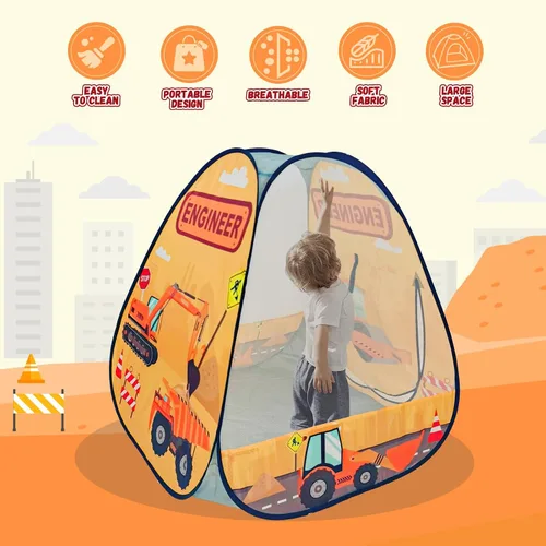 Miniatura 2 de 1 pieza Tienda de campaña de ingeniería para niños, piscina de pelotas para niños pequeños, casa de juegos plegable para interiores y exteriores