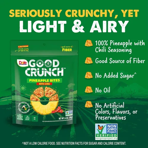 Miniatura 3 de Dole Good Crunch Piña con bocadillos de frutas secas de chile, sin gluten y bocadillo vegano, bolsas de 1.4 onzas (paquete de 6)