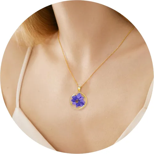 Miniatura 98 de Pressed Flower Necklace Gift for Women Personalized Handmade Necklaces Birth Flower Necklace