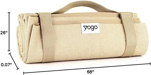 Miniatura 7 de Yogo Esterilla de Yoga de Viaje Plegable Ultraligera con Correas Incorporadas, Goma Vegetal Certificada FSC®, Agarre Adherente, Antideslizante, La