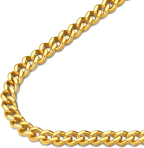 FindChic - Cadena de eslabones para hombre, chapado en oro de 18 quilates, acero inoxidable, negro, collar para hombres y niños, 14 a 30pulgadas, 8